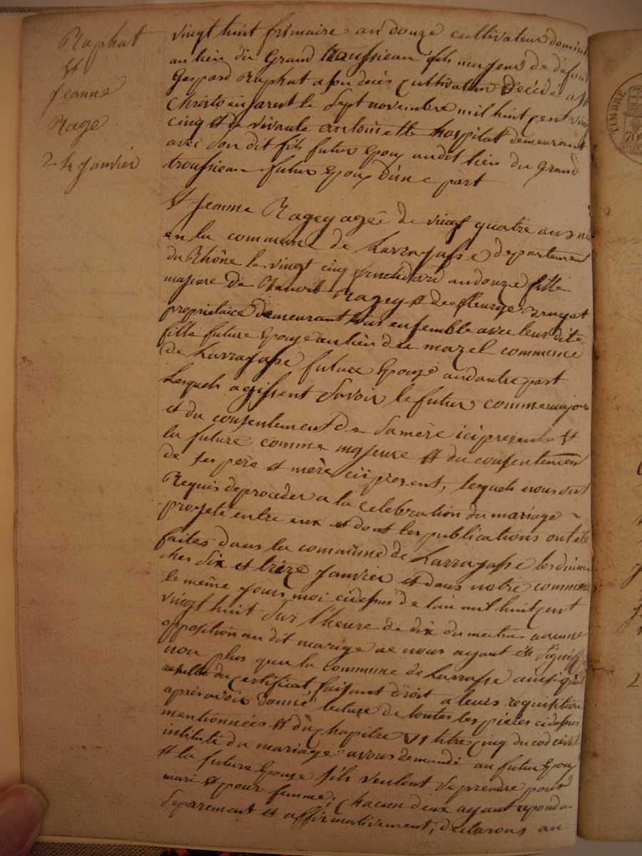 Page du registre